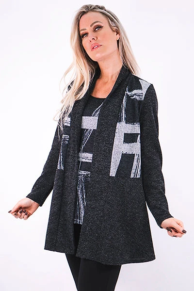 Cardigan with knitted panels - Michael Tyler