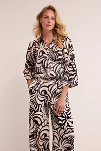 Botanica Printed Textured Blouse - Tramontana