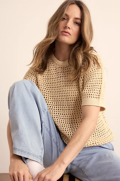 Top crochet with a round neckline - Tramontana