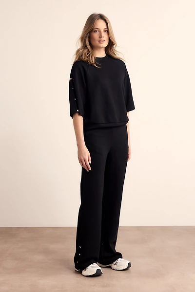 Pantalon à jambes larges avec boutons dorés - Tramontana