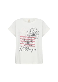 "Be Unique" Printed Cotton T-Shirt