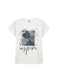 T-shirt Inspire en coton imprimé feuillage
