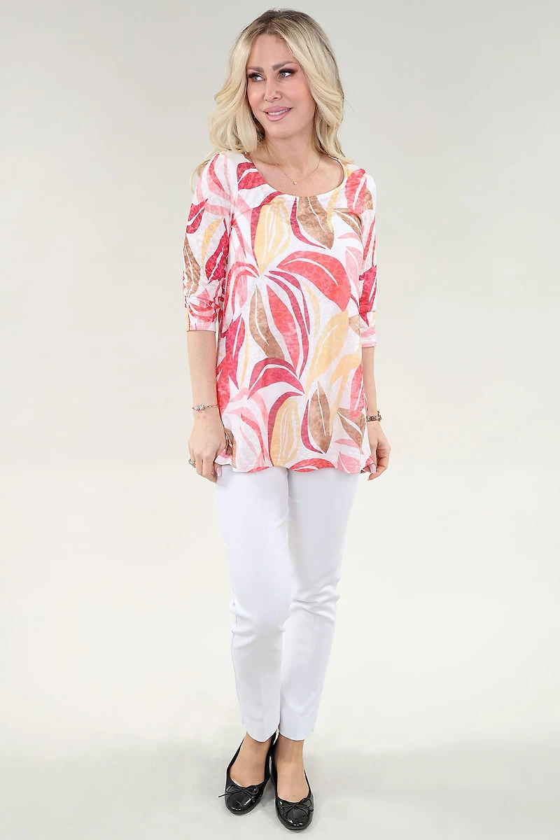 Leaf-print burnout Top - Michael Tyler