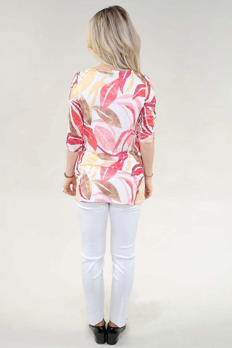 Leaf-print burnout Top - Michael Tyler