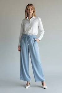 Shiny Tencel palazzo pants