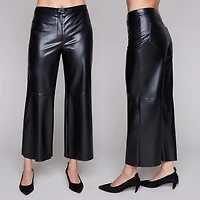 Pantalon à empiècements en cuirette