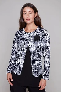 Ensemble deux pièces : cardigan imprimé et camisole