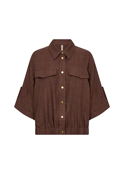 Veste à col chemisier et manches trois quart