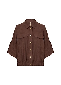 Veste à col chemisier et manches trois quart