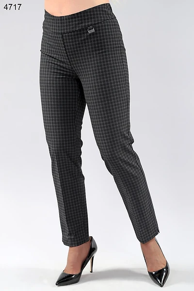 Pantalon à enfiler carreaux, tissu européen