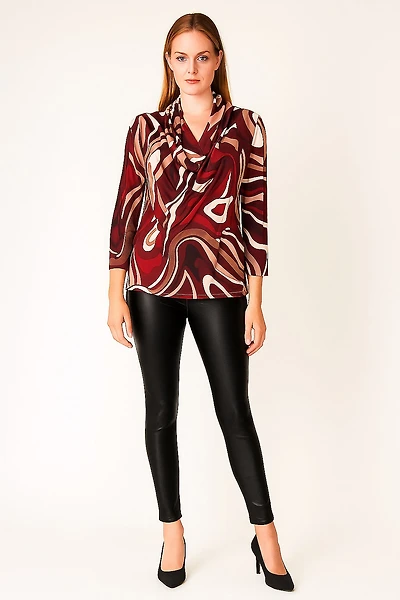 Haut plissé et drapé, imprimé de style rétro - Italie