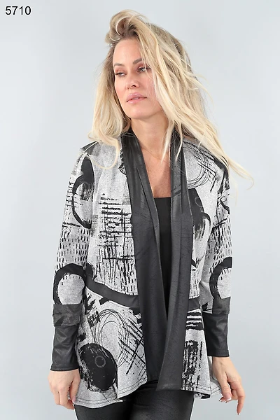 Cardigan avec insertions de cuirette vegan - Michael Tyler