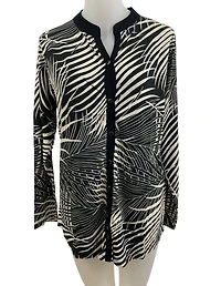 Mao collar printed blouse