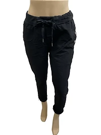 Plain Italian pants with side buttons