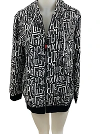 Printed script hooded jacket