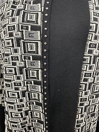 Rectangular woven turtleneck Top with plain inserts