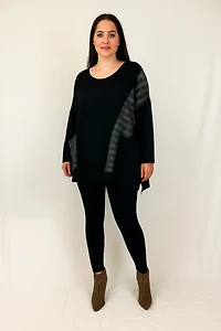 Oversized tunic with plaid inserts - Italy