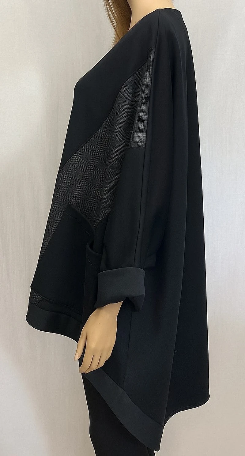 Oversized tunic with plaid inserts - Italy