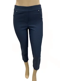 Capri pants with fake studded pockets