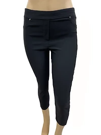 Capri pants with fake studded pockets