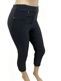 Capri pants with fake studded pockets