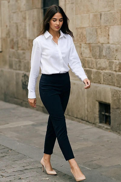 Pantalon fusionné avec fente arrière