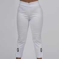 Capri pants with slit and side ring