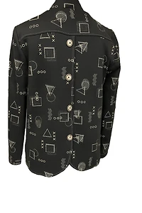 Textured jacket printed with geometric shapes