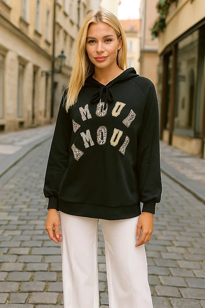Amour studded/strass hoody