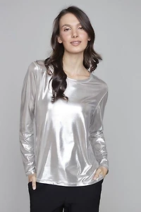 Top uni lustré - Carré Noir