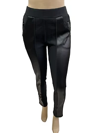 Leggings lined with imitation leather inserts