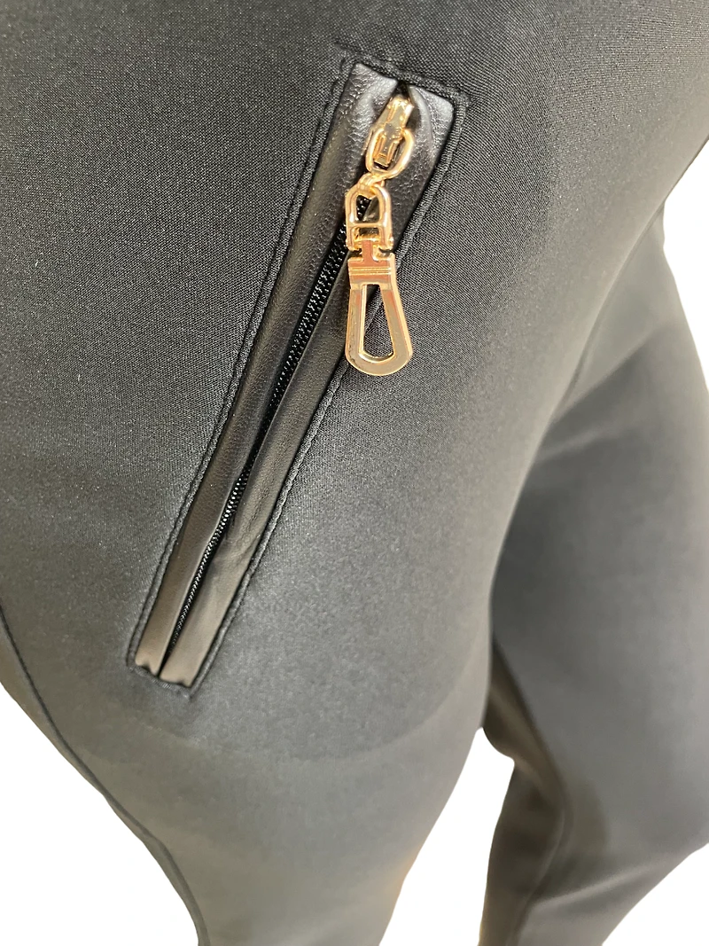 Pantalon à enfiler avec poches finies de cuirette