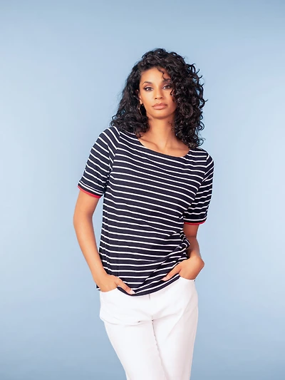 Haut rayé à encolure ronde - Alison Sheri