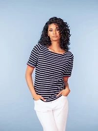 Haut rayé à encolure ronde - Alison Sheri
