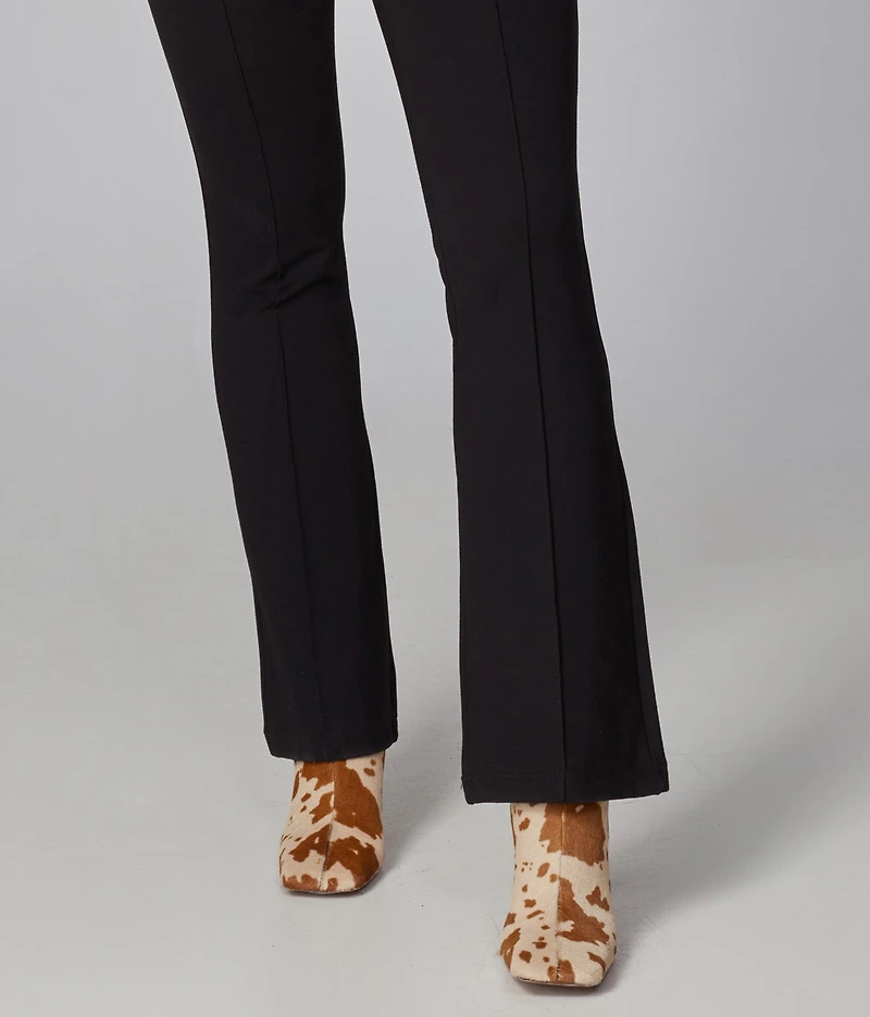 Azure Ponte flared pants with topstitching - Lola Jeans