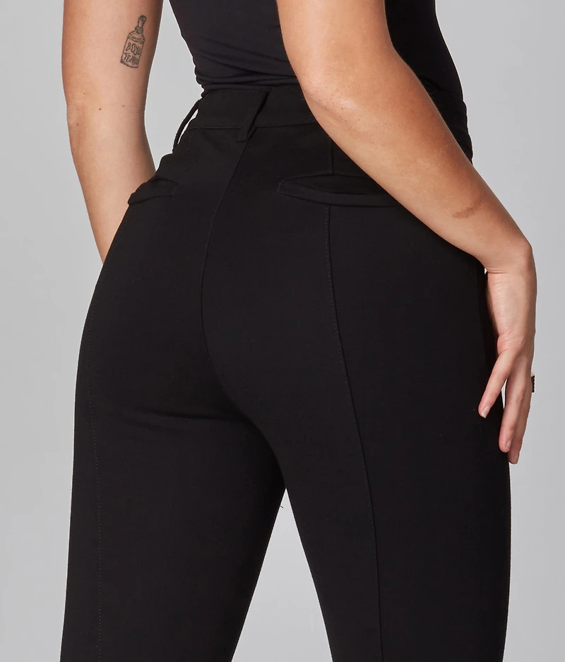 Azure Ponte flared pants with topstitching - Lola Jeans