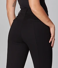 Azure Ponte flared pants with topstitching - Lola Jeans
