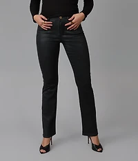 Leather-look bootcut jeans, black - Lola Jeans
