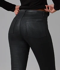 Leather-look bootcut jeans, black - Lola Jeans