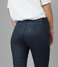 Leather-look bootcut jeans, navy - Lola Jeans