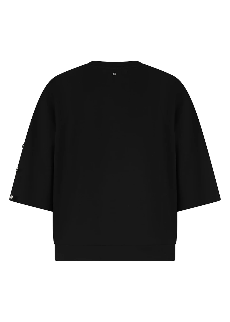 Chandail uni aux manches raglan avec faux-boutons - Tramontana