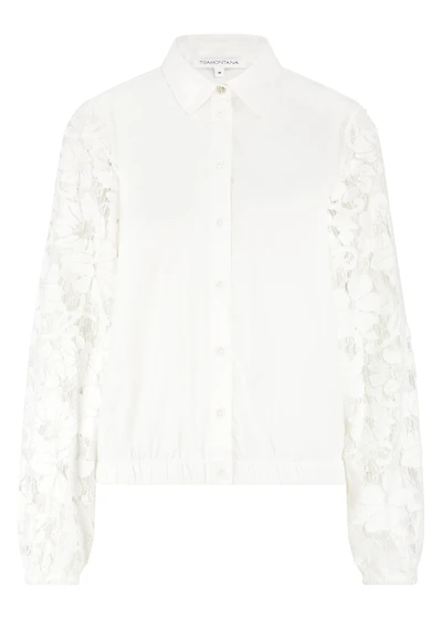 Button-down blouse with lace sleeves - Tramontana