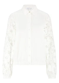 Button-down blouse with lace sleeves - Tramontana