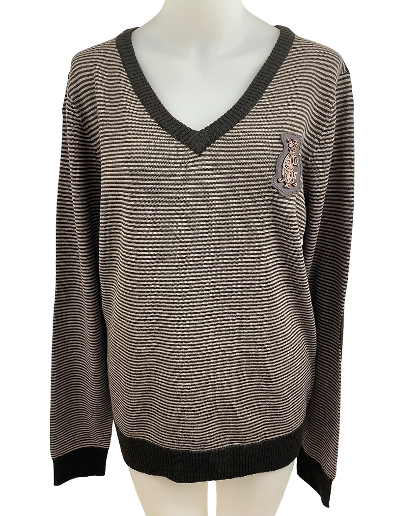 Two-tone striped sweater - signed Christian Audigier