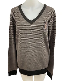 Two-tone striped sweater - signed Christian Audigier