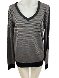 Two-tone striped sweater - signed Christian Audigier