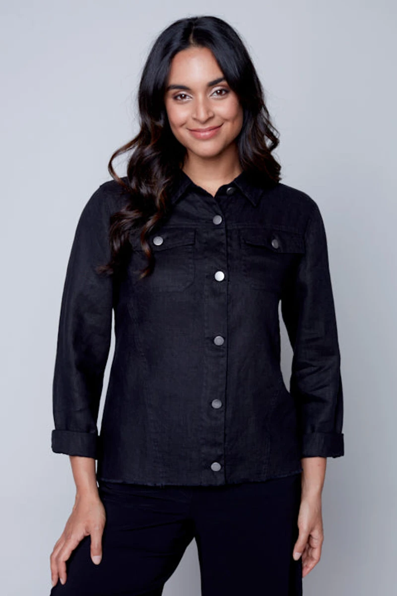Button-down blouse-jacket - Carré Noir