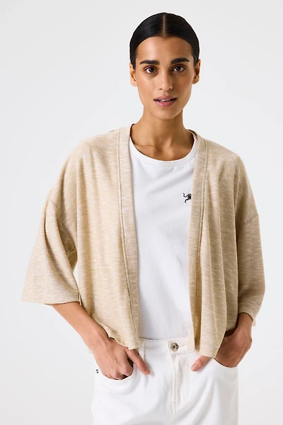 Plain knitted cardigan with lurex - Garcia
