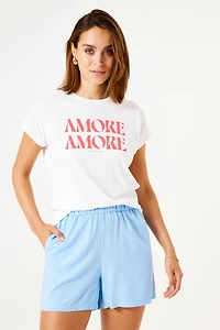 Amore script cotton Top