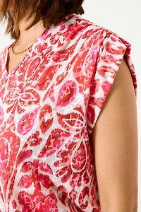 Top ''burnout'' fabric, pleated at the shoulders - Garcia
